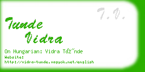 tunde vidra business card